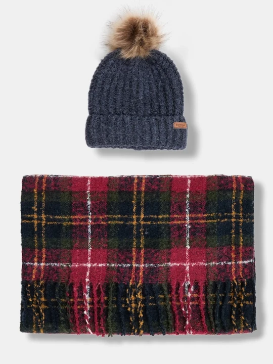 Zdjęcie produktu Barbour czapka i szalik granatowy