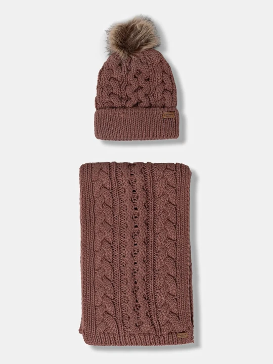 Zdjęcie produktu Barbour czapka i szalik różowy