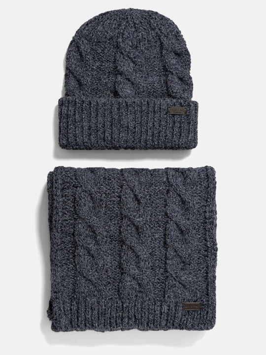 Zdjęcie produktu Barbour czapka i szalik granatowy
