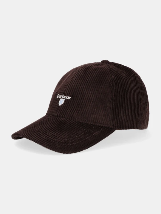 Zdjęcie produktu Barbour czapka z daszkiem sztruksowa Preston Cord brązowy