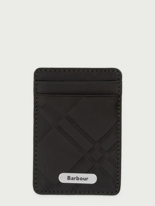 Zdjęcie produktu Barbour etui na karty męskie skórzane zielony