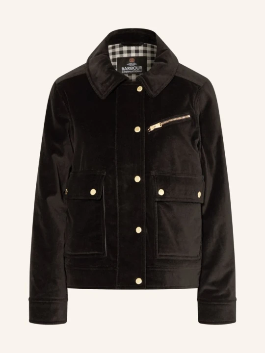 Zdjęcie produktu Barbour International Kurtka Polowa Hanson Z Aksamitu schwarz CZARNY