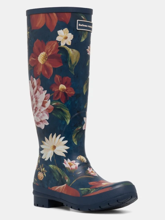 Zdjęcie produktu Barbour kalosze damskie Barbour x Farm Rio Wild Flower Welly granatowy