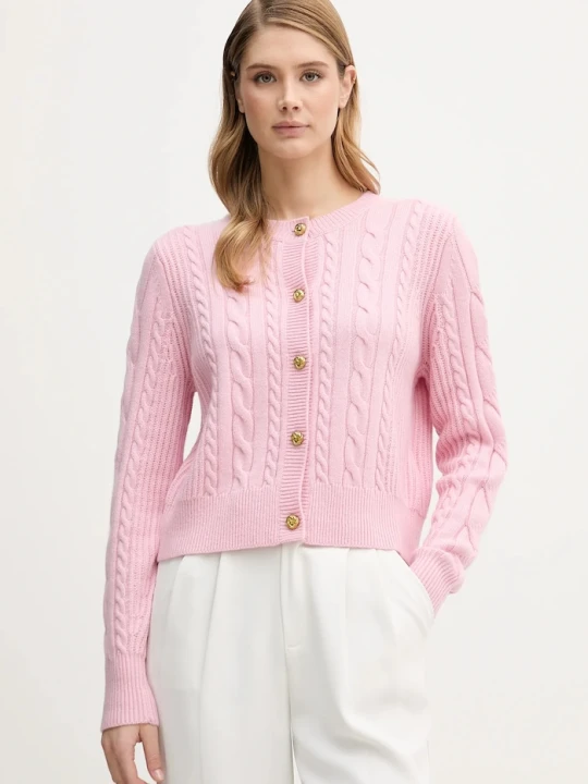 Zdjęcie produktu Barbour kardigan wełniany Elina różowy