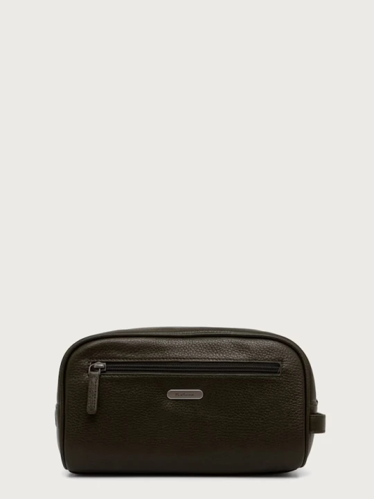 Zdjęcie produktu Barbour kosmetyczka męska skórzana zielony