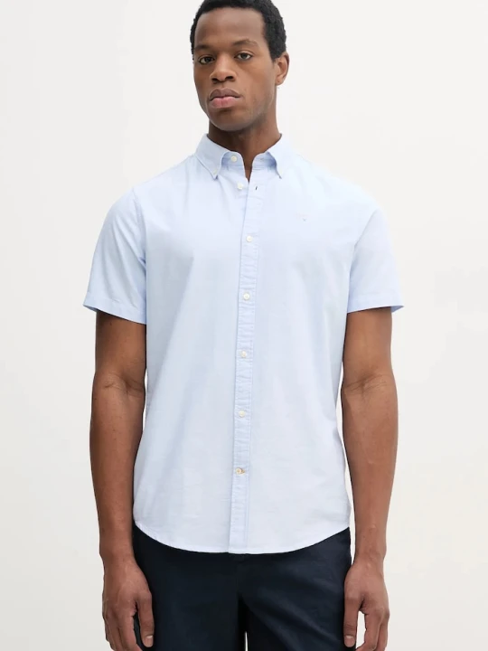 Zdjęcie produktu Barbour koszula oxford męska bawełniana Oxtown S / S Tailored Shirt niebieski