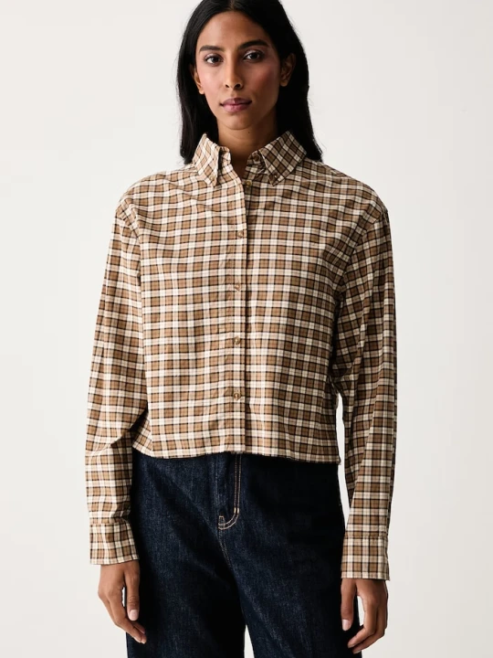Zdjęcie produktu Barbour koszula damska bawełniana z elastanem Ravenshill brązowy