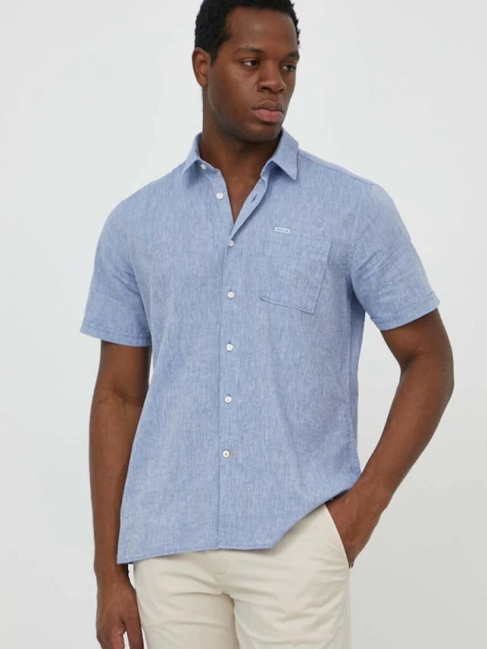 Zdjęcie produktu Barbour koszula męska z lnu Shirt Dept - Summer niebieski