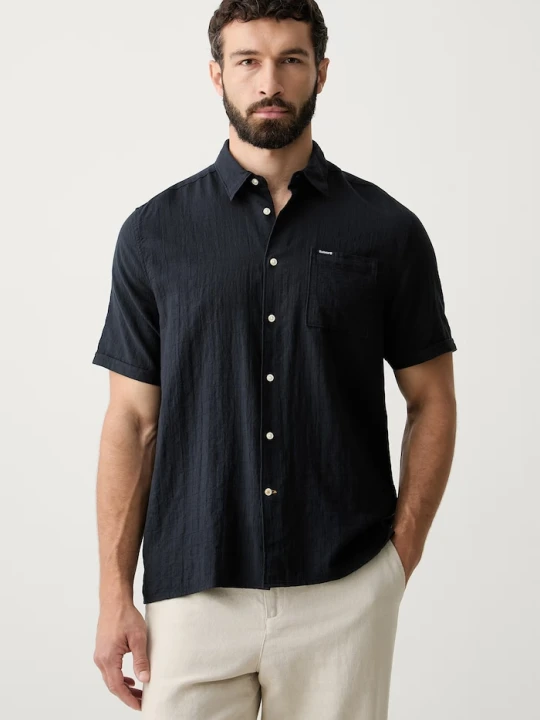 Zdjęcie produktu Barbour koszula męska bawełniana z elastanem Kingswood granatowy