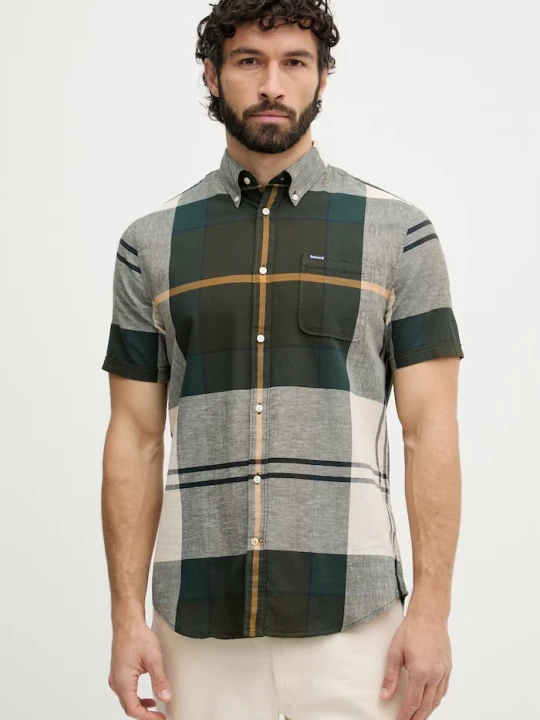 Zdjęcie produktu Barbour koszula męska z bawełną Douglas zielony