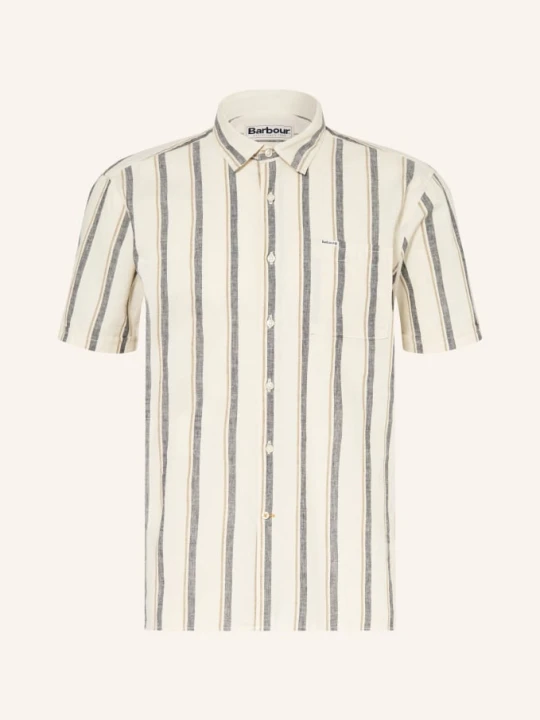 Zdjęcie produktu Barbour Koszula Z Krótkim Rękawem Barkend Relaxed Fit Z Lnem weiss biały