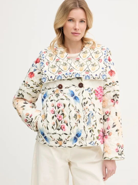 Zdjęcie produktu Barbour krótka kurtka damska x Farm Rio beżowy