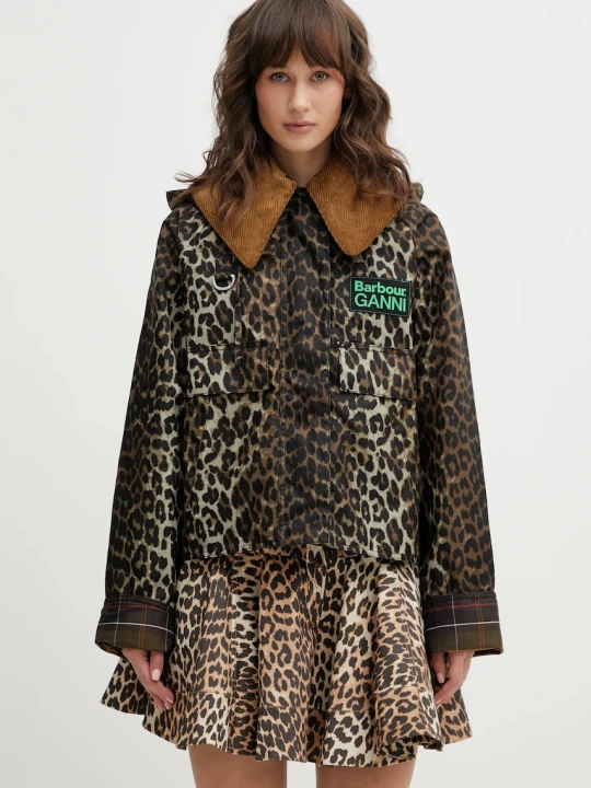 Zdjęcie produktu Barbour kurtka bawełniana x Ganni Printed Hooded Wax