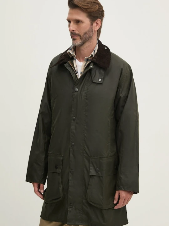 Zdjęcie produktu Barbour długa kurtka męska bawełniana zielony