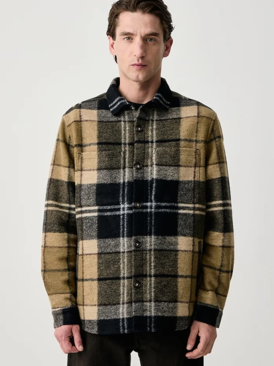 Zdjęcie produktu Barbour kurtka męska z dodatkiem wełny Woodlane zielony