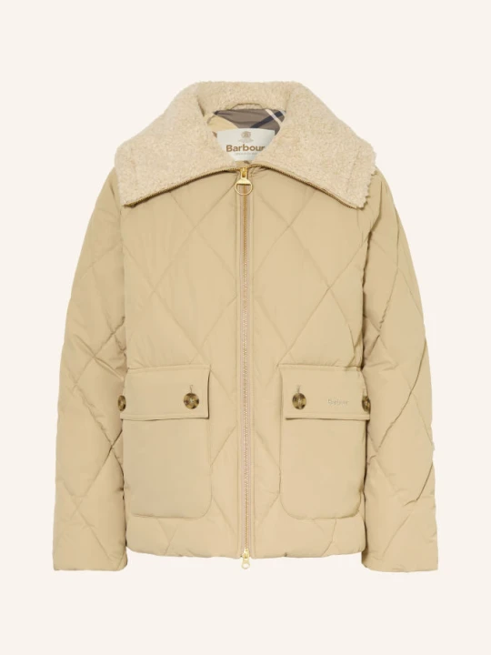 Zdjęcie produktu Barbour Kurtka Pikowana Eva Z Sztucznym Futrem beige
