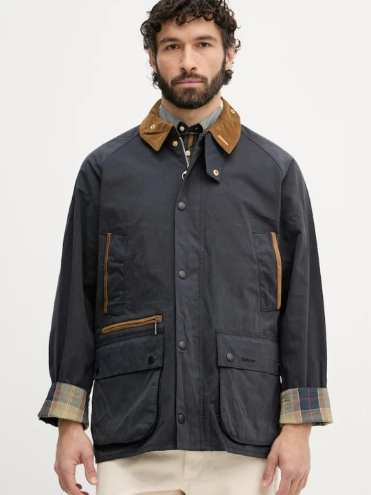 Zdjęcie produktu Barbour kurtka przejściowa męska z bawełną Bedale granatowy