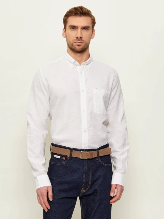 Zdjęcie produktu Barbour Lniana koszula Nelson | Tailored slim biały