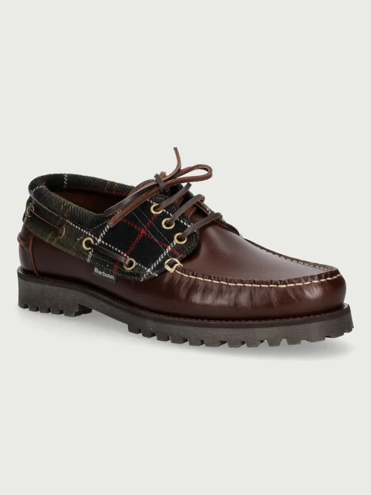 Zdjęcie produktu Barbour mokasyny męskie skórzane Deck brązowy