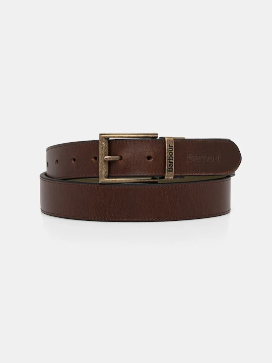 Zdjęcie produktu Barbour pasek męski skórzany zielony