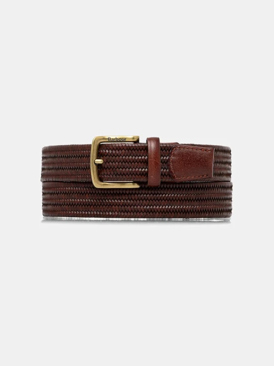 Zdjęcie produktu Barbour pasek pleciony męski skórzany brązowy