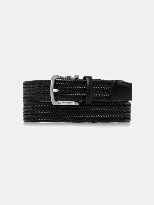 Zdjęcie produktu Barbour pasek pleciony męski skórzany czarny