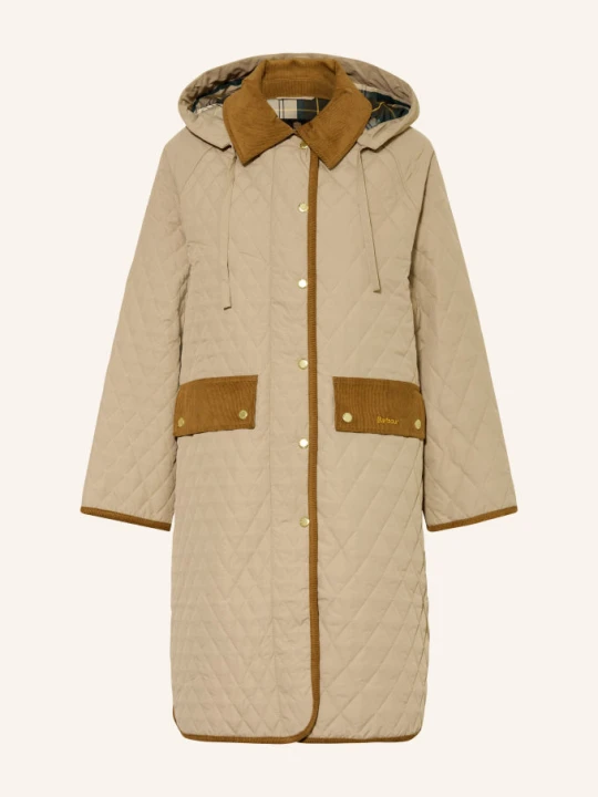 Zdjęcie produktu Barbour Płaszcz Pikowany Ravensden Quilt Z Odpinanym Kapturem beige