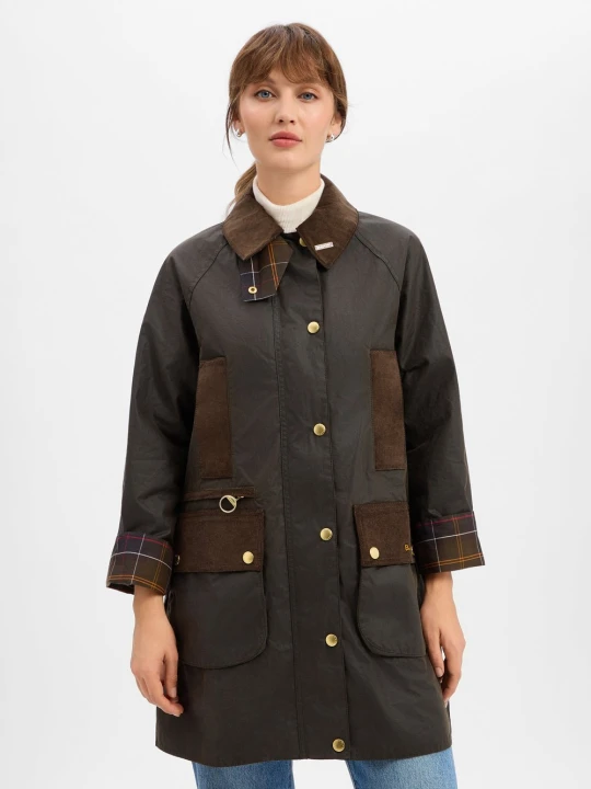 Zdjęcie produktu Barbour płaszcz z wosku Kobiety Bawełna zielony