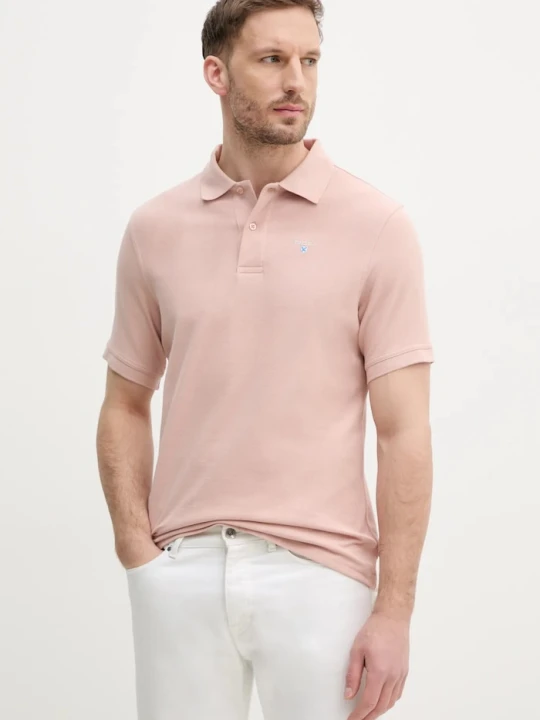 Zdjęcie produktu Barbour polo męskie bawełniane ESSENTIALS różowy