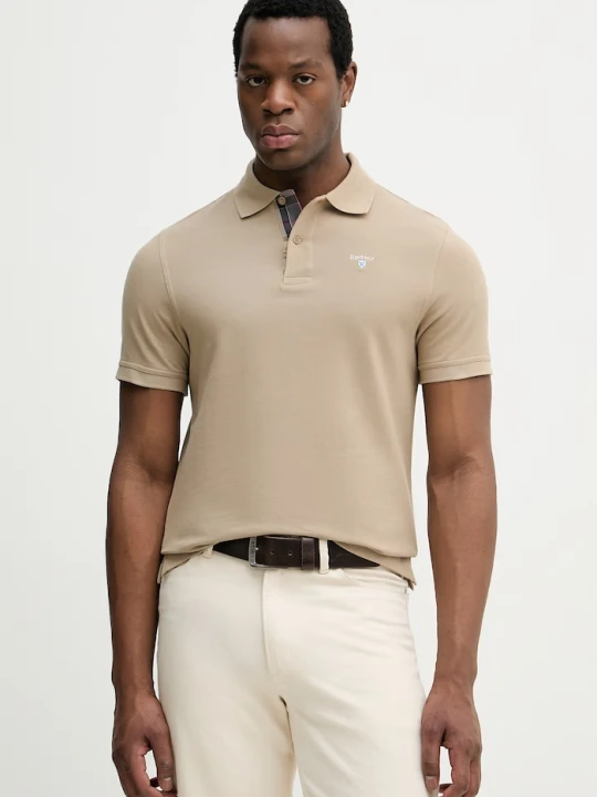 Zdjęcie produktu Barbour polo męskie bawełniane beżowy