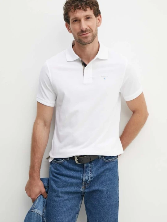 Zdjęcie produktu Barbour polo męskie bawełniane biały