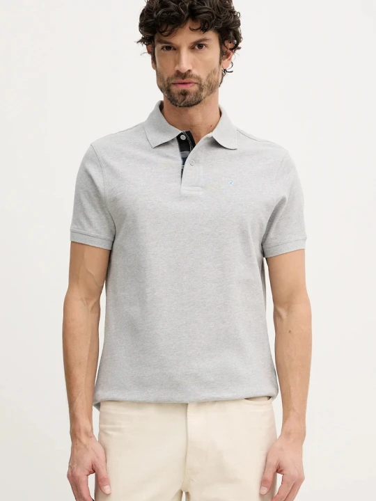 Zdjęcie produktu Barbour polo męskie bawełniane szary