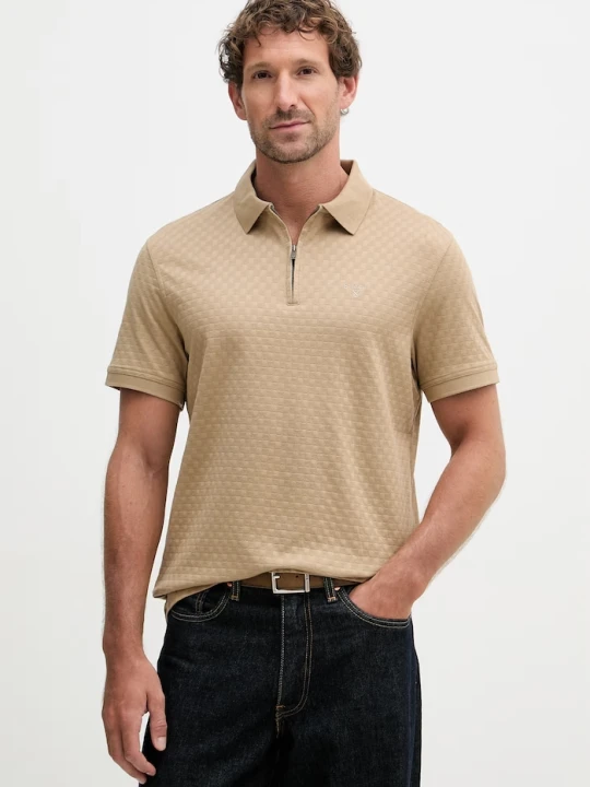 Zdjęcie produktu Barbour polo męskie bawełniane Hockham beżowy