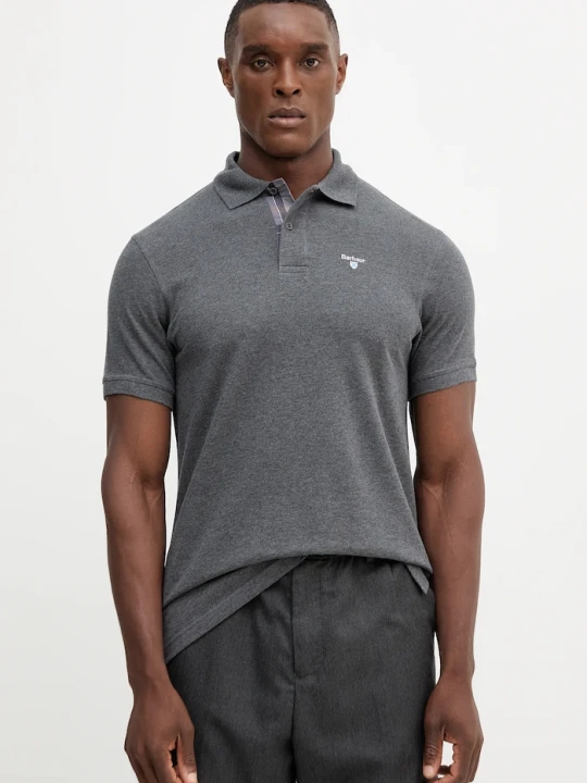 Zdjęcie produktu Barbour polo męskie bawełniane szary