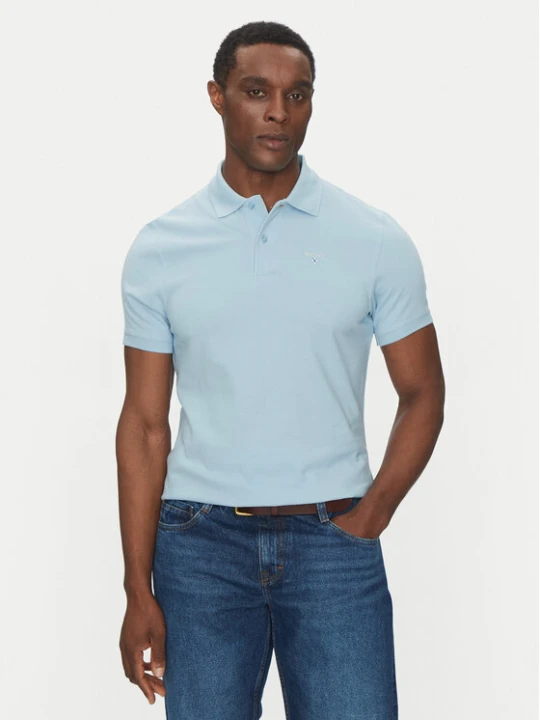 Zdjęcie produktu Barbour Polo Original Sports MML0358BL32 Błękitny Tailored Fit Niebieski jasny