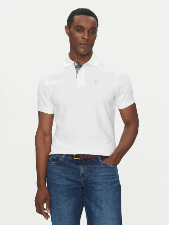 Zdjęcie produktu Barbour Polo Tartan MML0012WH11 Biały Tailored Fit