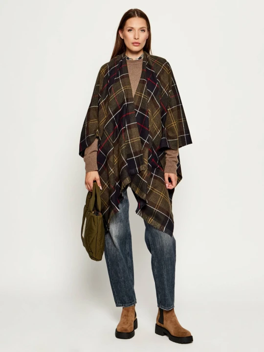 Zdjęcie produktu Barbour Ponczo Staffin Tartan Serape | Loose fit oliwkowy
