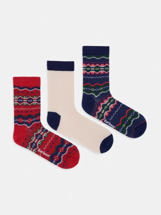 Zdjęcie produktu Barbour skarpety damskie z bawełną 3-pack granatowy