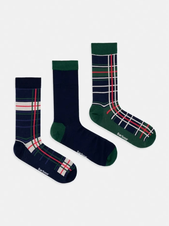 Zdjęcie produktu Barbour skarpety męskie z bawełną 3-pack granatowy