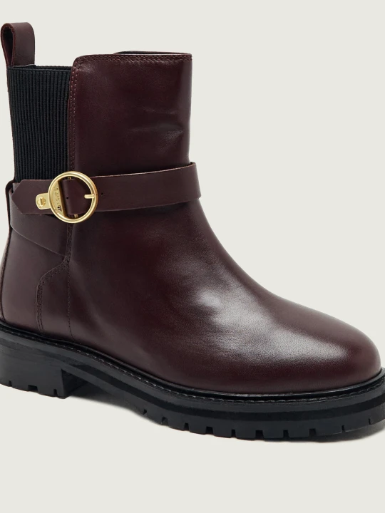Zdjęcie produktu Barbour Skórzane sztyblety Alexandra bordowy