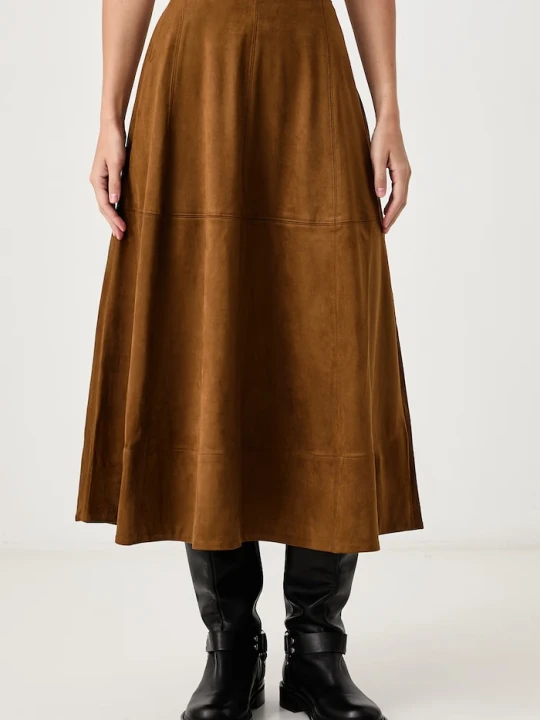 Zdjęcie produktu Barbour spódnica rozkloszowana z imitacji skóry Rothley zielony