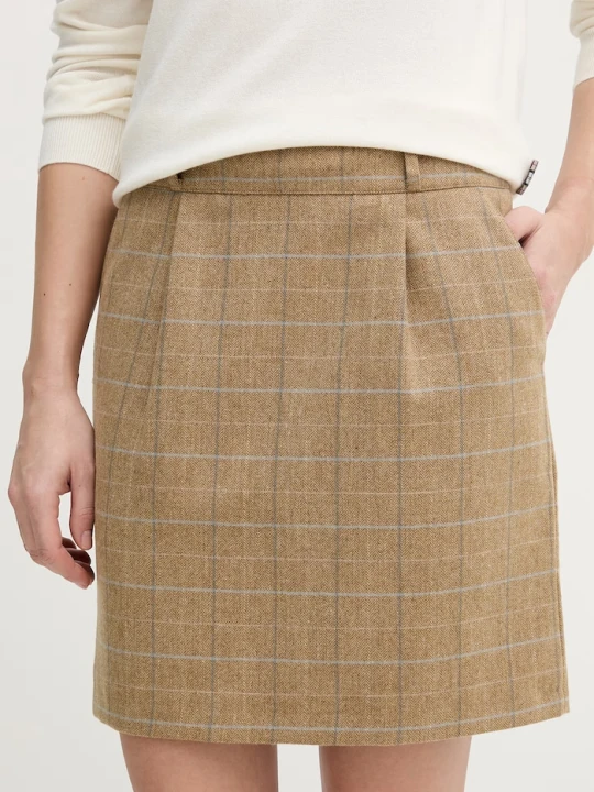 Zdjęcie produktu Barbour spódnica z dodatkiem wełny Petunia beżowy