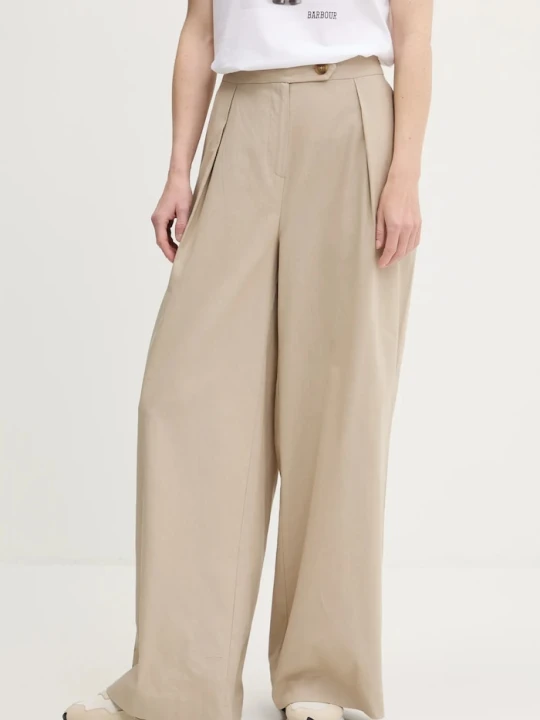 Zdjęcie produktu Barbour spodnie z domieszką lnu LUCY beżowy