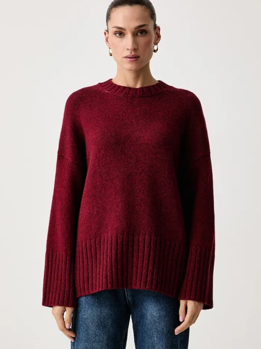 Zdjęcie produktu Barbour sweter damski z dodatkiem wełny Gaia bordowy