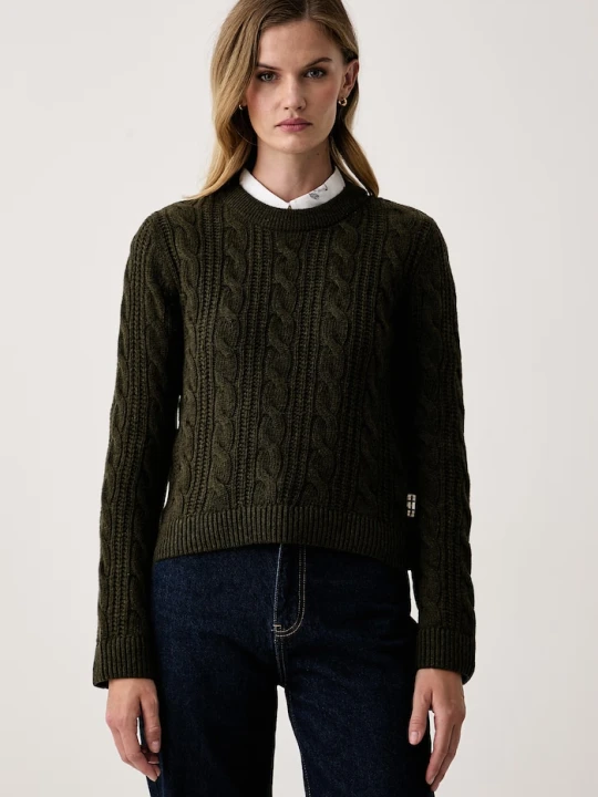 Zdjęcie produktu Barbour sweter damski z wełną Joan zielony
