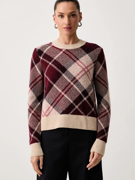 Zdjęcie produktu Barbour sweter damski z wełną Stevie bordowy