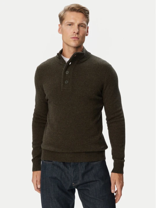 Zdjęcie produktu Barbour Sweter Elbow MKN0585GN73 Khaki Regular Fit