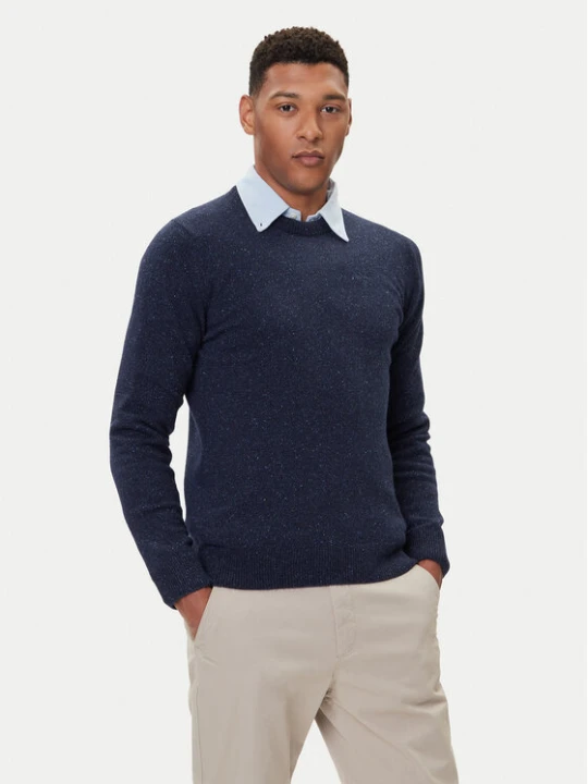 Zdjęcie produktu Barbour Sweter Essential Tisbury MKN0844GY12 Granatowy Regular Fit