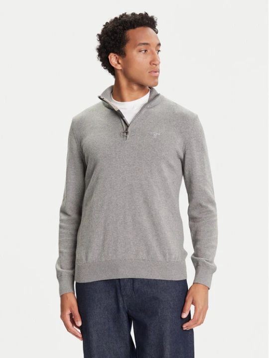 Zdjęcie produktu Barbour Sweter Half Zip MKN1074GY52 Szary Regular Fit