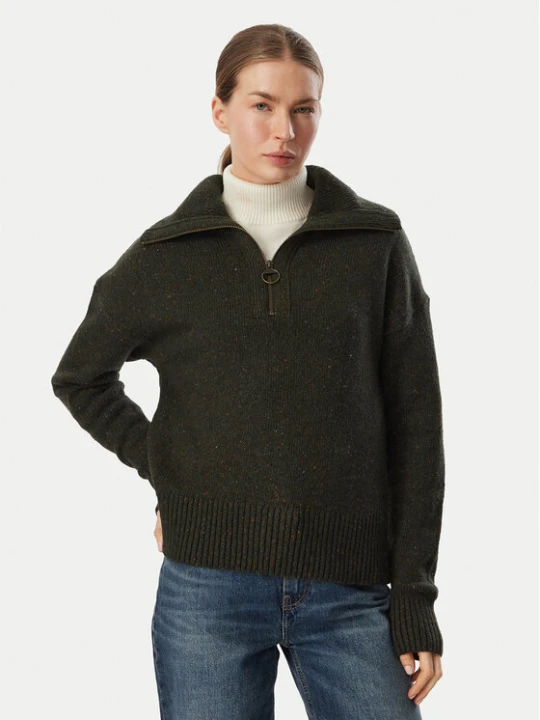 Zdjęcie produktu Barbour Sweter Lavensdale LKN1579OL71 Zielony ciemny Relaxed Fit